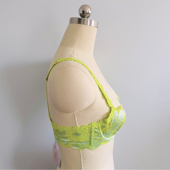 Savage x Fenty Perfect Poppies Unlined Lace Demi Bra- Multicolor- Size 36B- NWT - Picture 4 of 10